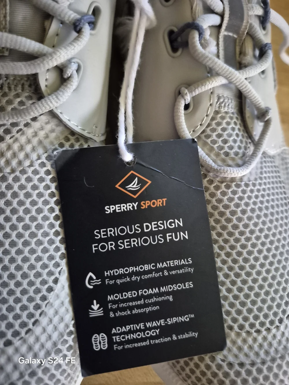 Sperry Light Gray Mesh Boat Shoes - Men's Lace-Up